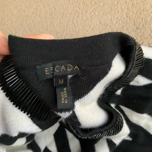 ESCADA Houndstooth Knit Pullover Women’s Sweater Size Medium - Picture 12 of 16